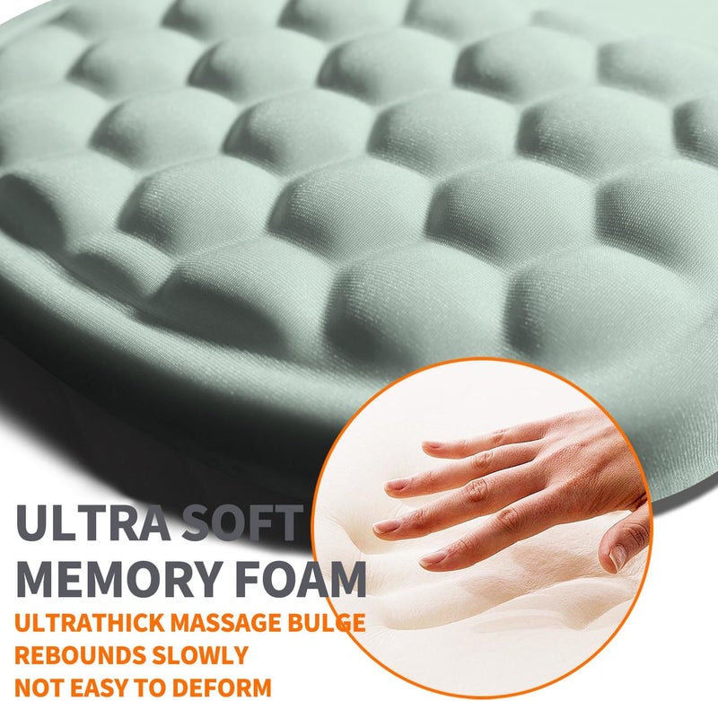 Armanza Ergonomic Joint Wrist Support Mouse Pad with Memory Foam Cushion Massage Bump, Carpal Tunnel Pain Relief Mousepad Slope Design for Wrist Rest, 11.8x7.9 in, LightCyan - Image 3